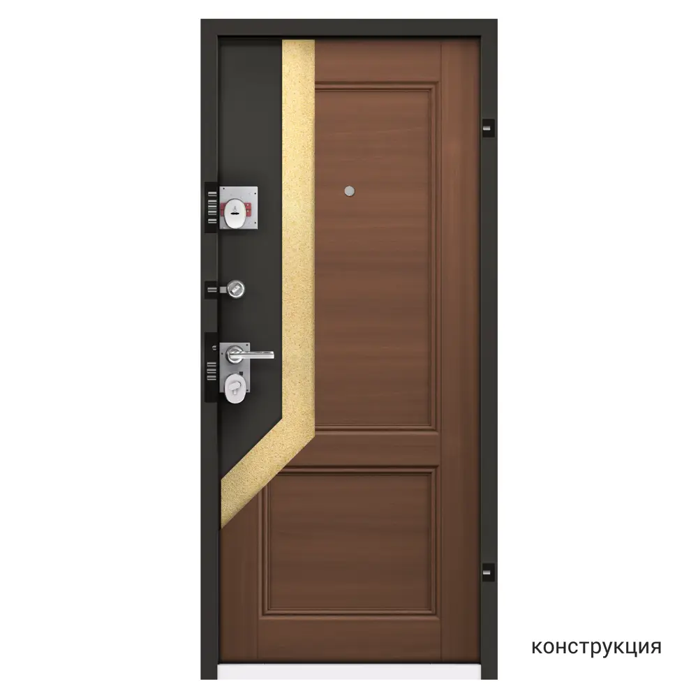 Дверь металлическая Контрол Танганика, 960 мм, левая, цвет орех TOREX STLM-2178714 - Вид №9