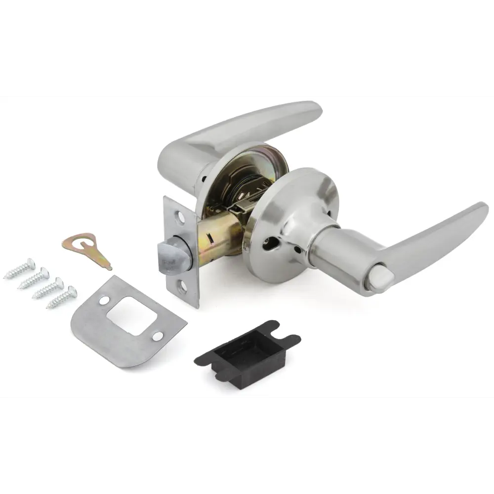 Ручка-защёлка 3502 SN BK, с фиксатором, цвет никель ФАБРИКА ЗАМКОВ STLM-2128292 - Вид №1