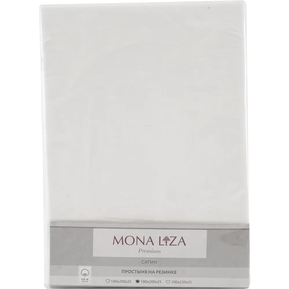 Простыня Mona Liza Premium 180х200 см сатин на резинке белый 82260970 STLM-2153368 Santreyd  - Вид №2