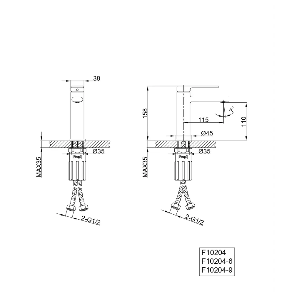 Смеситель для раковины Frap Arne однорычажный цвет графит STLM-2030990 - Вид №7