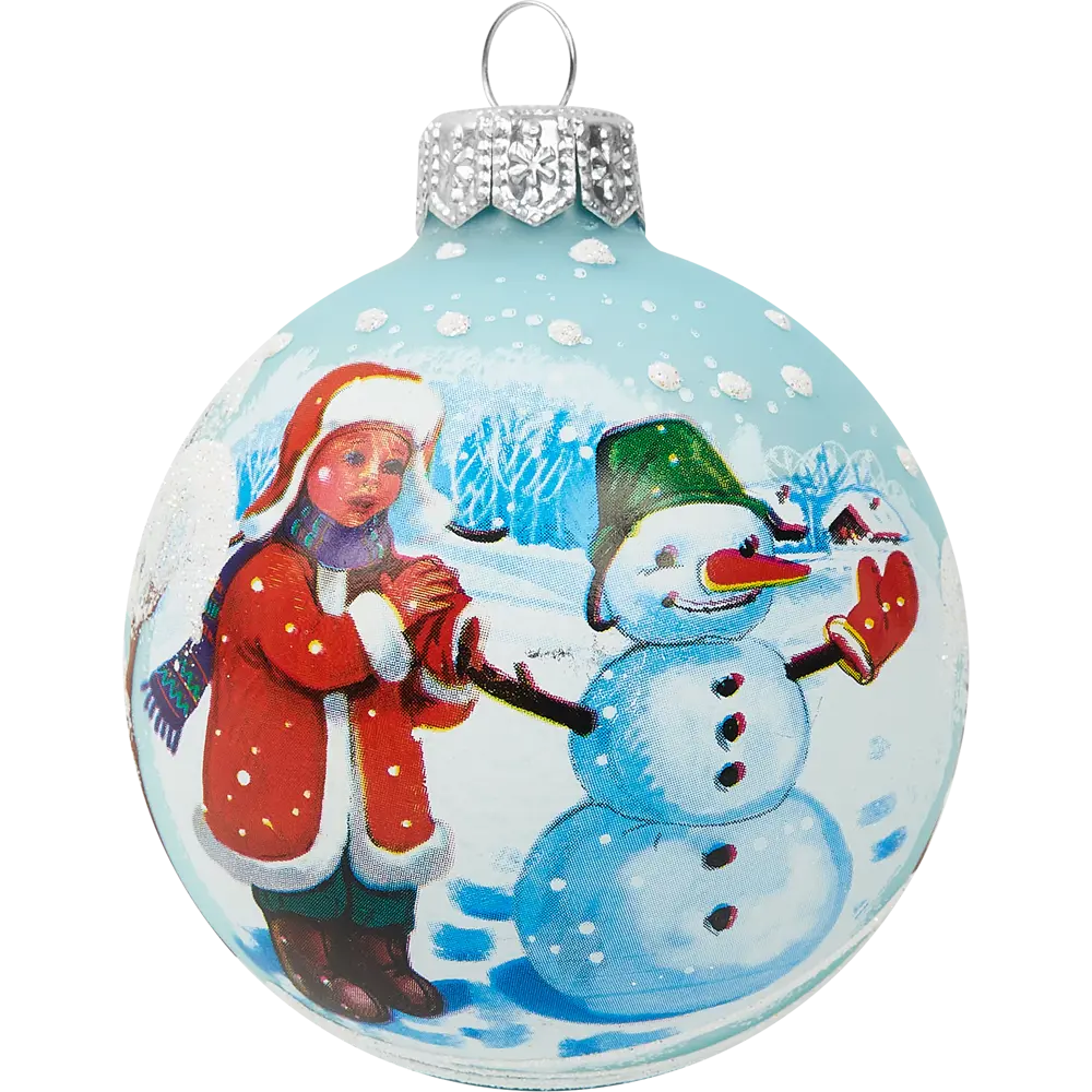 85178253 Шар Мальчик и снеговик КУ-65-214130 Коломеев 6.5x7 см STLM-0958455 Santreyd 