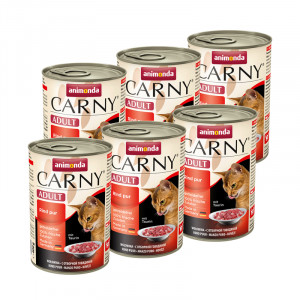 ПР0045430*6 Корм для кошек Carny Adult отборная говядина конс. 400г (упаковка - 6 шт) Animonda