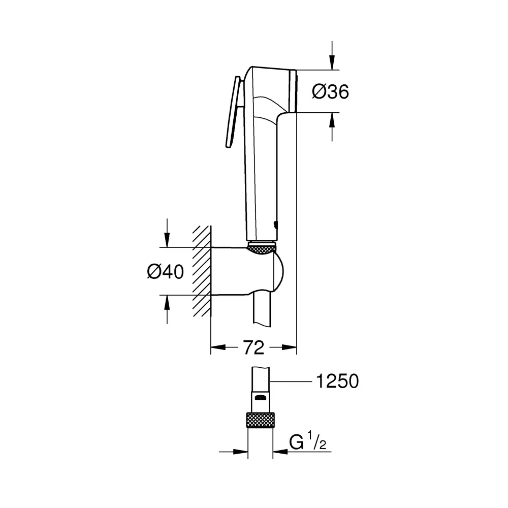 Комплект для душа гигиенический Grohe Trigger Spray 26175001, 1 режим STLM-2121679 - Вид №4