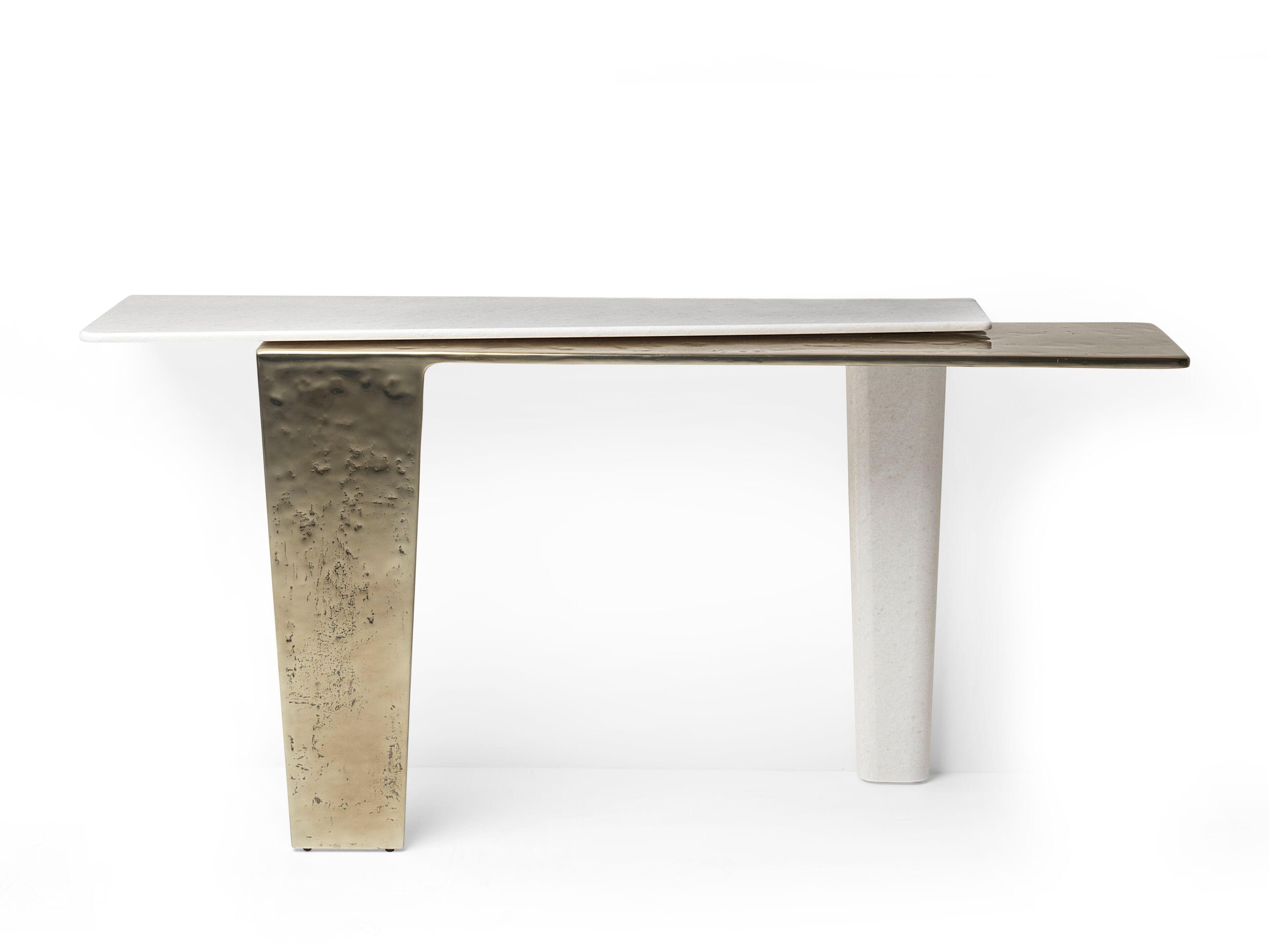 Прямоугольная консоль из мрамора и алюминия Visionnaire Lego ARCH-00049503