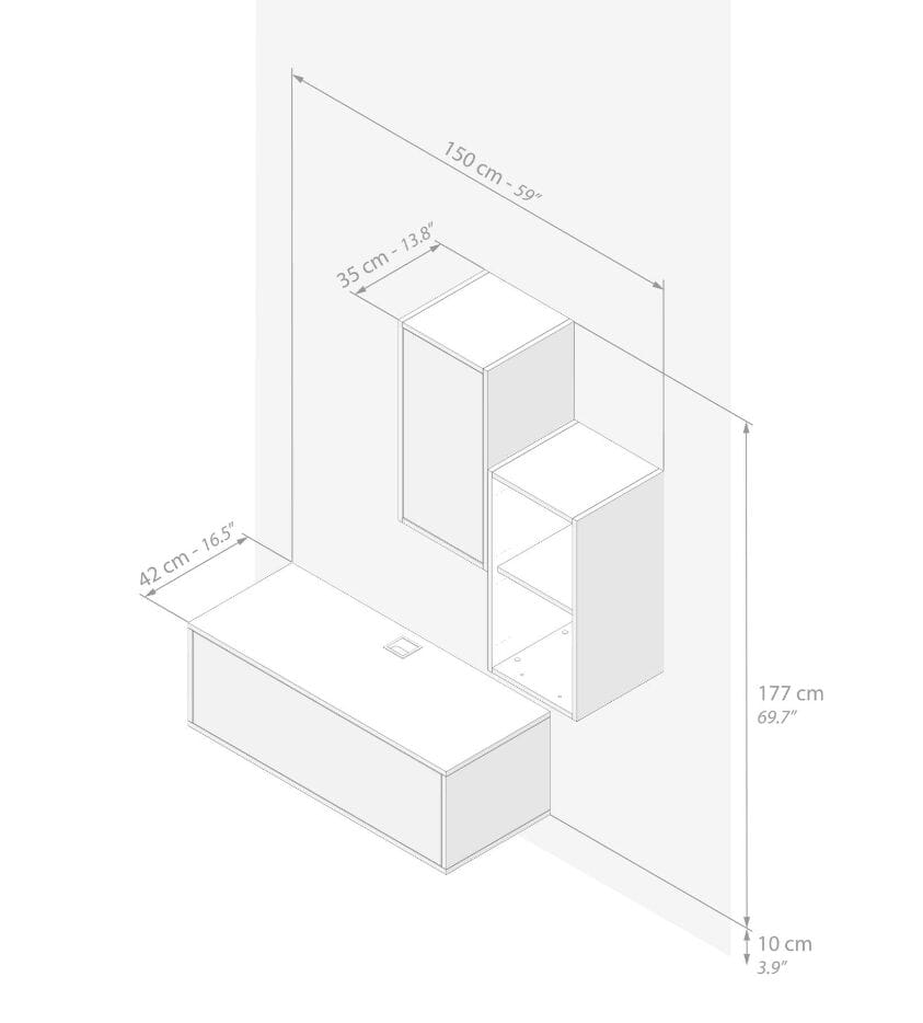 Модульная оборудованная стена установленная стеной в меламинированном Mobili Fiver IACOPO ARCH-00070420 - Вид №73