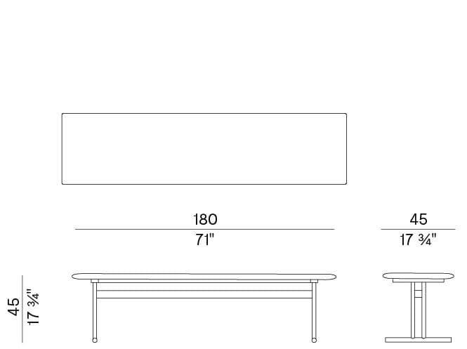 Скамья из ясеня и металла Potocco Graphic ARCH-00020959 - Вид №2