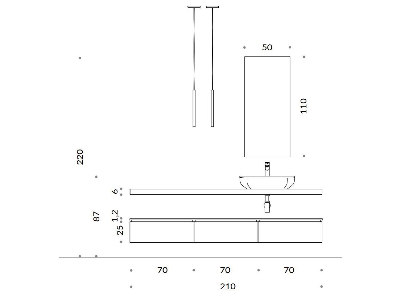 Одноместный подвесной умывальник с ящиками Gruppo Geromin Change ARCH-00059021 - Вид №3