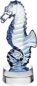 10563541 Lalique Морской конёк кобальт Хрусталь