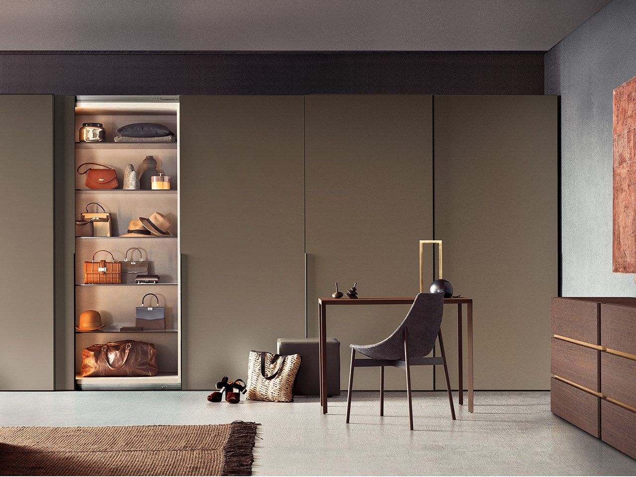 Лакированный шкаф с раздвижными/копланарными/распашными дверями Pianca рамка ARCH-00029016 - Вид №9