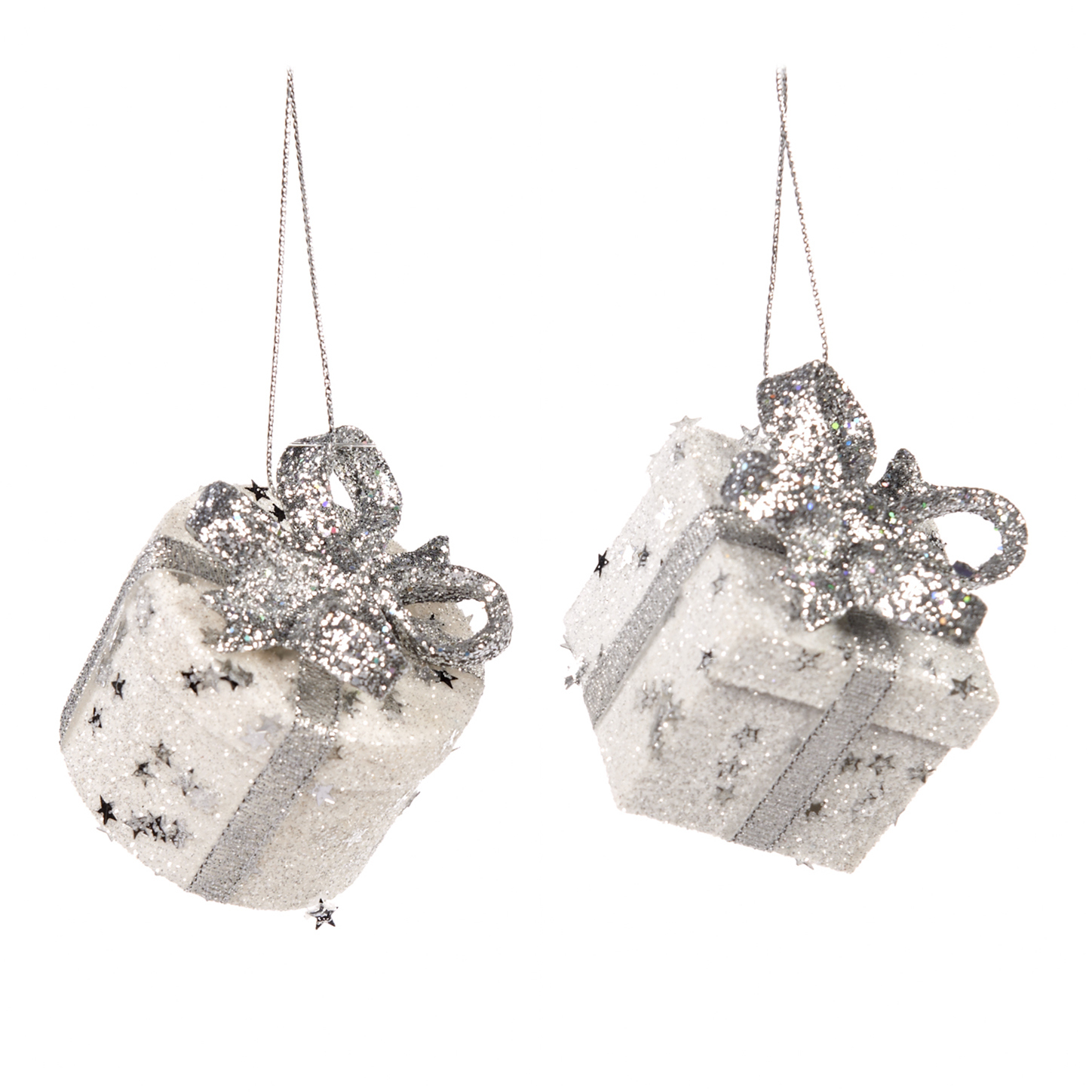 PL 52062 Подарок белый с серебром 8 см (цена за шт) GOODWILL Santreyd 