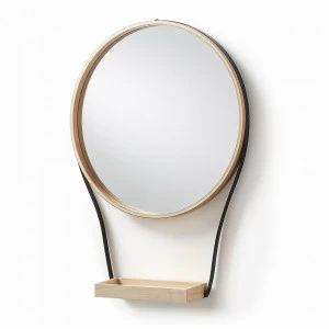 Зеркало настенное деревянное с полкой на ремне Barlow от La Forma LA FORMA BARLOW 342822 -