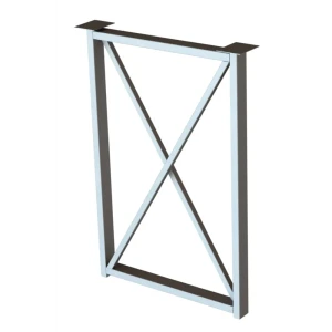 Подстолье для рабочей поверхности Лофт 85 см крест металл цвет белый