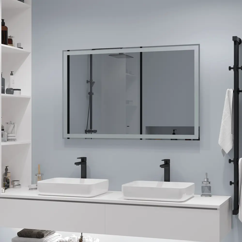 Зеркало для ванной Status с подсветкой 100x70 см цвет серый CONTINENT STLM-2163524 - Вид №8