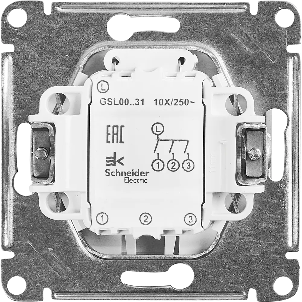 Schneider Electric Glossa — трёхклавишный выключатель для управления светом 86710479 STLM-0070849 - Вид №2
