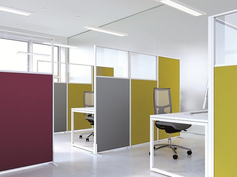 Тканевая обшитая отдельно стоящая офисная акустическая перегородка Manade остров ARCH-00121349 - Вид №1