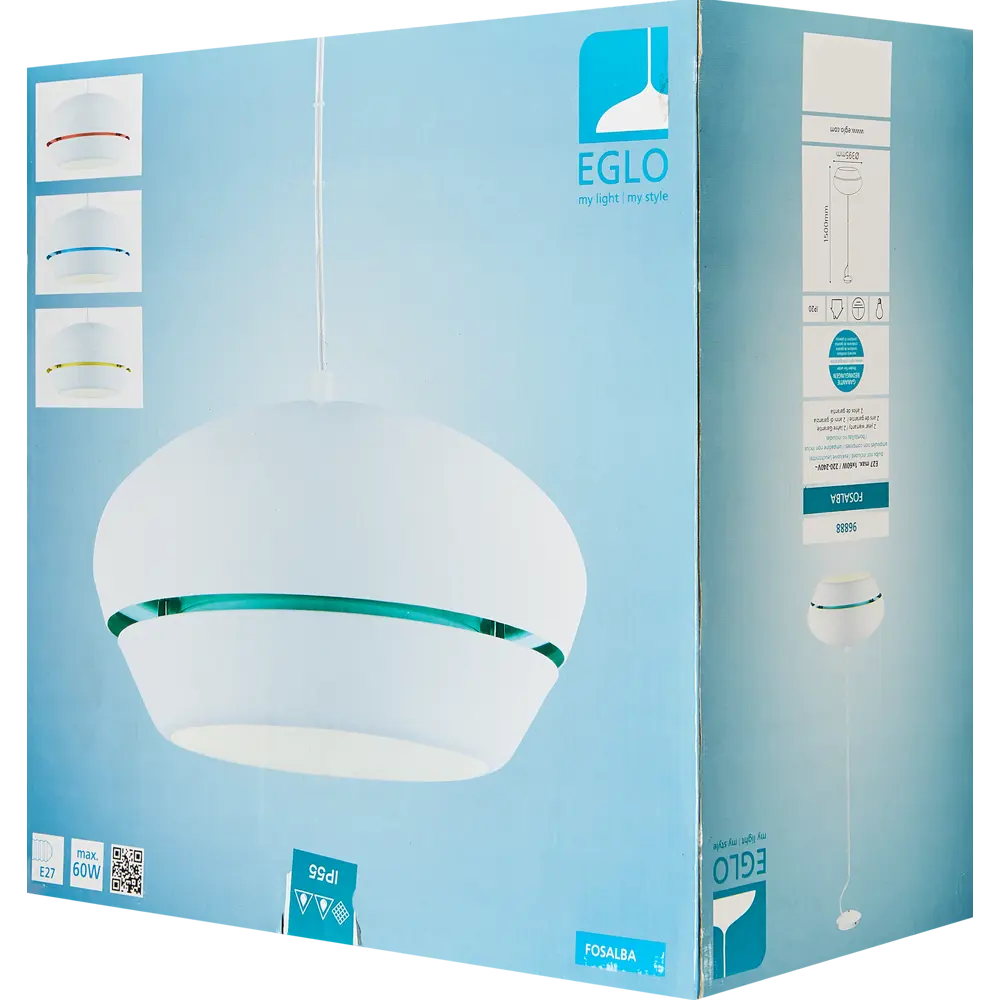 Светильник подвесной Eglo Fosalba под лампу 3 м² цвет белый STLM-2184079 - Вид №13