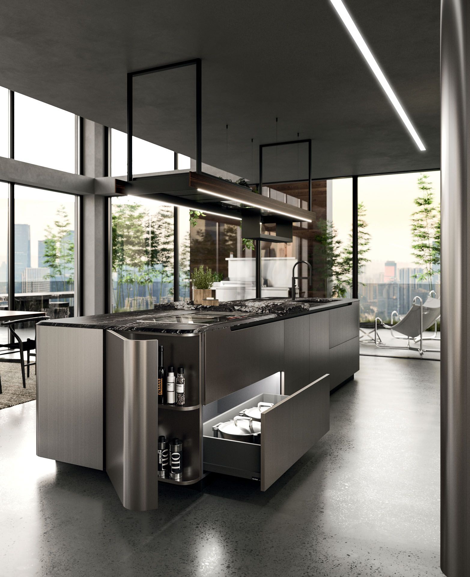 Встроенная кухня с островом Arrital Ak_Project ARCH-00142671 - Вид №2