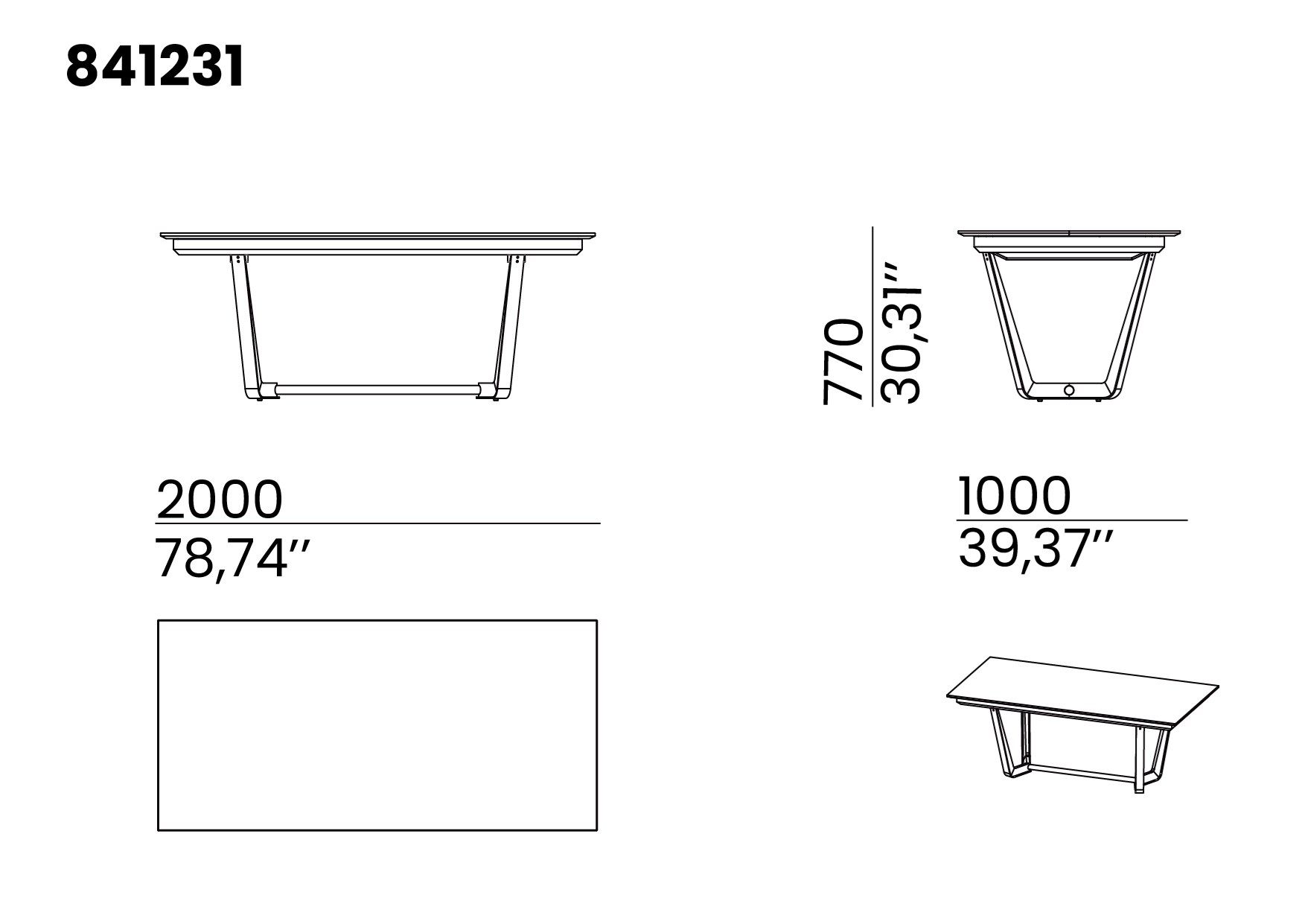 Прямоугольный обеденный стол animovel Santana ARCH-00061390 - Вид №2