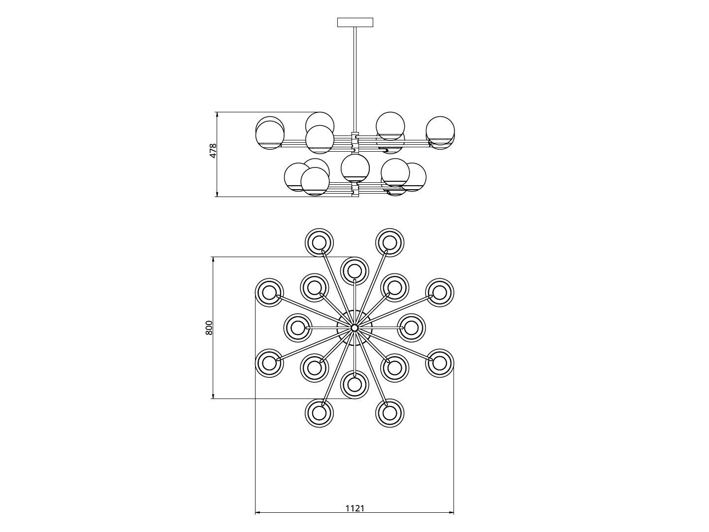 Светодиодный потолочный светильник ручной работы Cameron Design House Мяч и обруч ARCH-00046589 - Вид №26