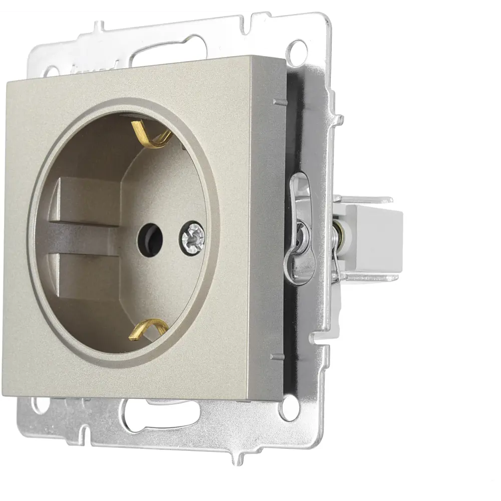Розетка Lezard Vesna с заземлением в цвете титан 87103777 STLM-1580306 - Вид №1