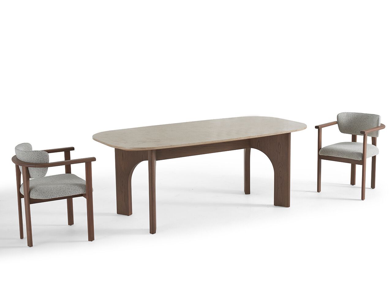 Деревянный обеденный стол с травертиновой столешницей NDESIGN Ezora ARCH-00121790 - Вид №3