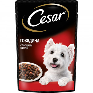 ПР0053681*28 Корм для собак Говядина с овощами пауч 85г (упаковка - 28 шт) Cesar