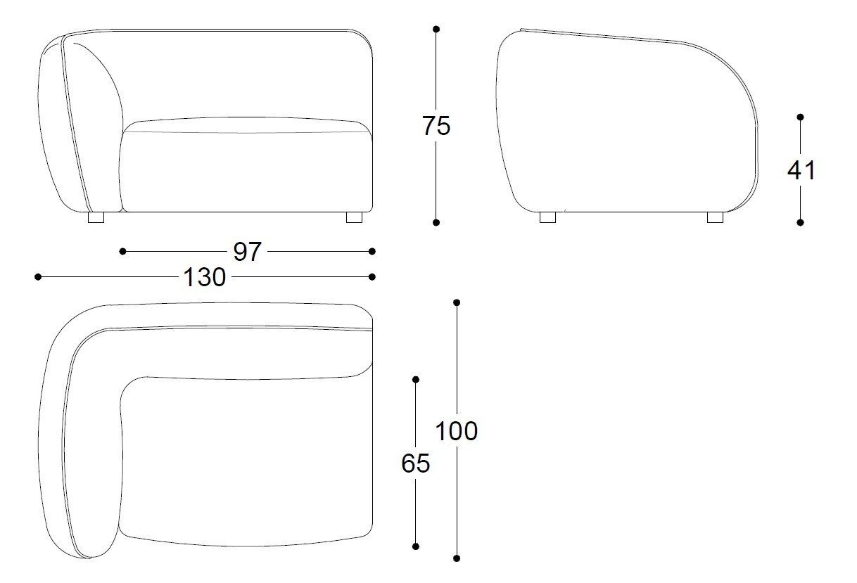Бархатный изогнутый модульный диван BLACK TIE ERASMO ARCH-00144037 - Вид №3