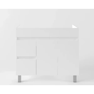 Тумба под раковину напольная Sensea Лайн Квадро 90 см цвет белый