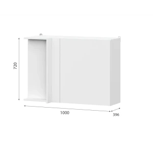 Навесной шкаф угловой Мебельная интеграция Одри 2 100x72x40 см ЛДСП цвет белый