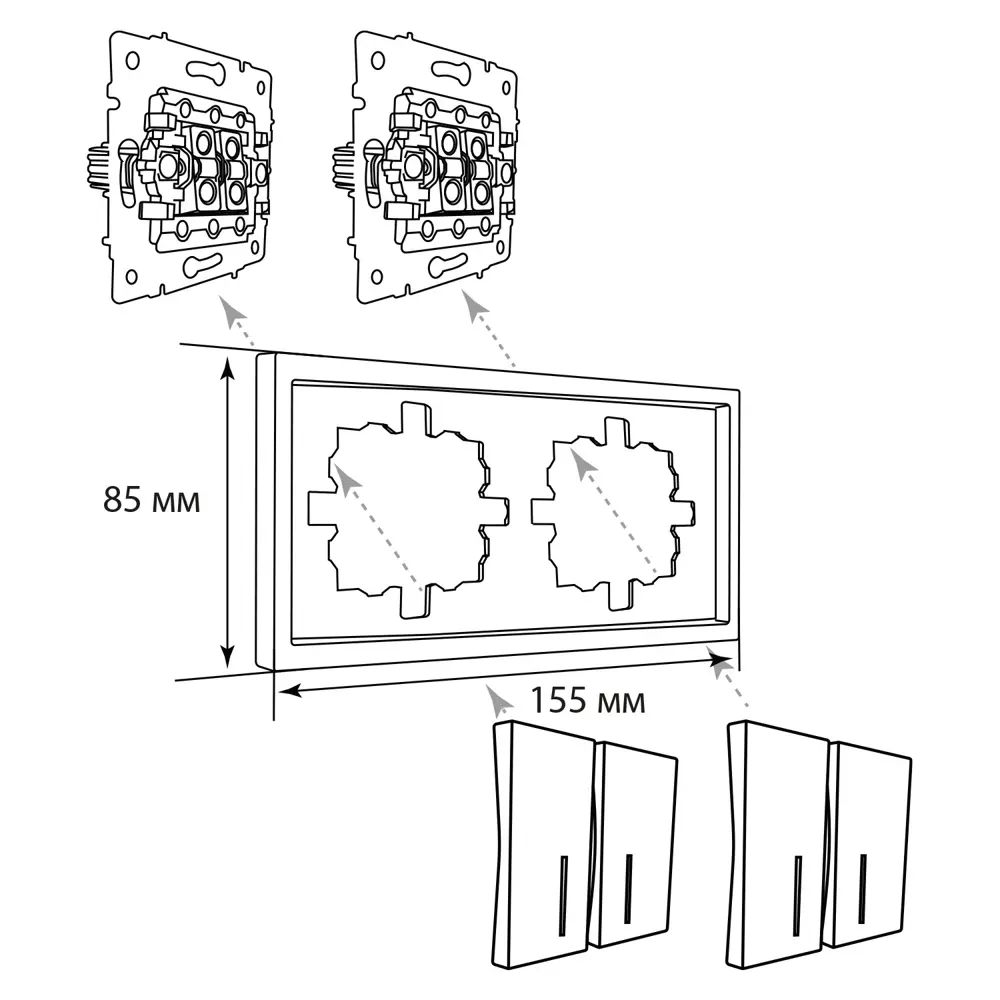 Рамка для розеток и выключателей Lezard Zima 2 поста цвет слоновая кость STLM-2058513 - Вид №5