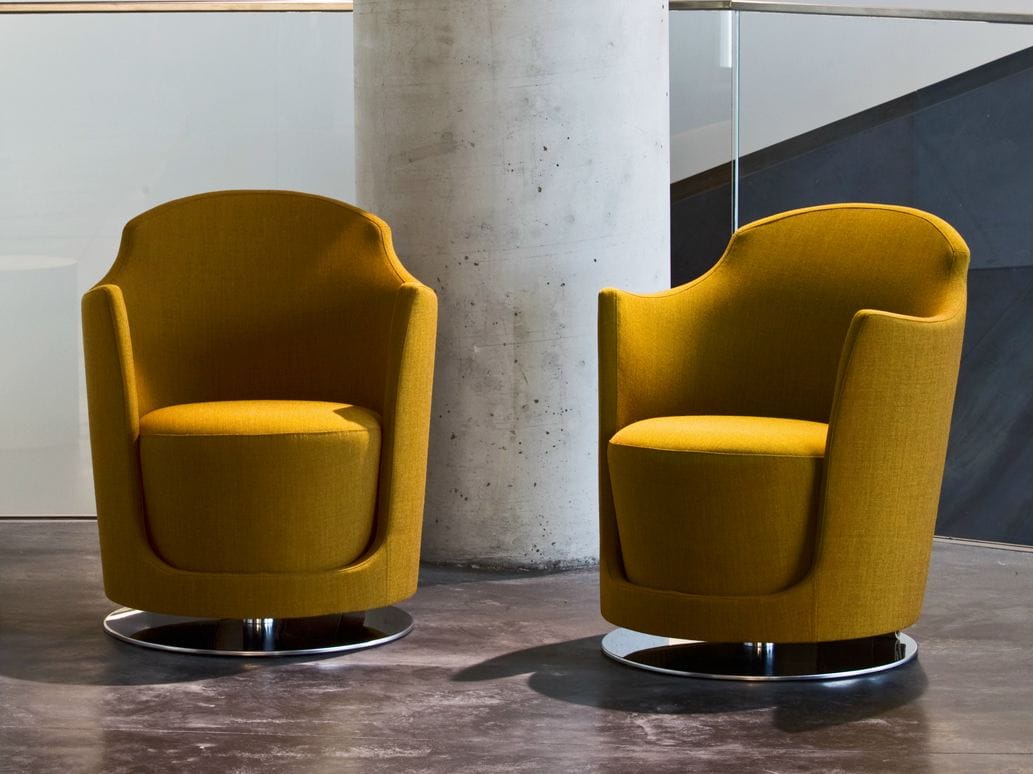 Тканевое вращающееся кресло с подлокотниками La Cividina Folies ARCH-00146007 - Вид №1