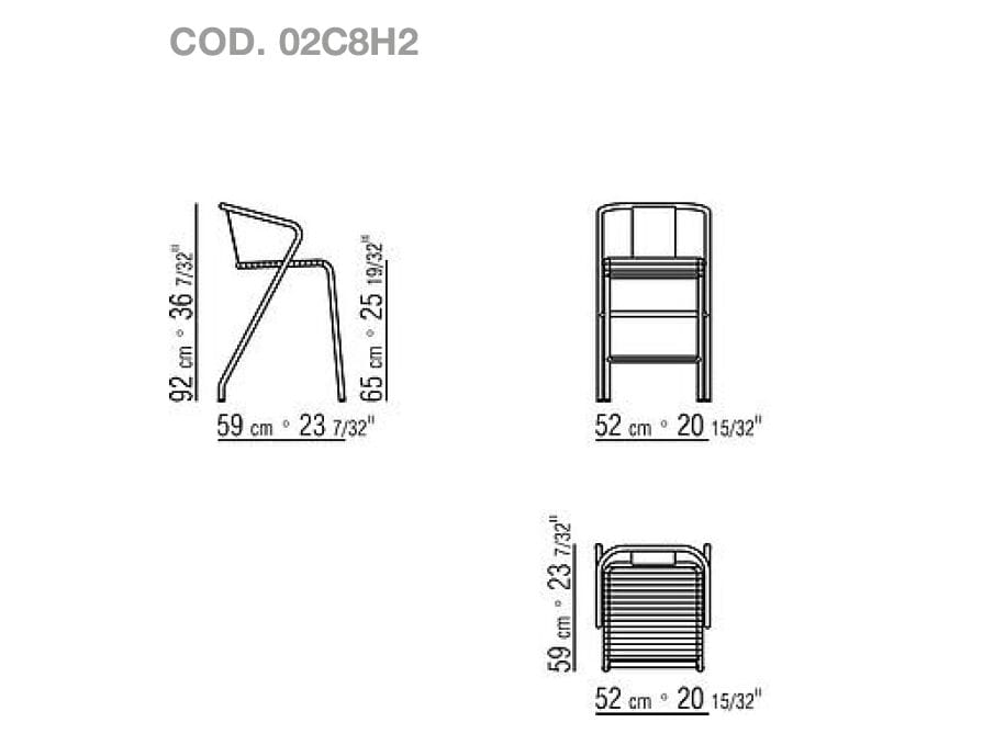 Веревочный садовый табурет с подлокотниками Flexform Calipso ARCH-00117075 - Вид №5