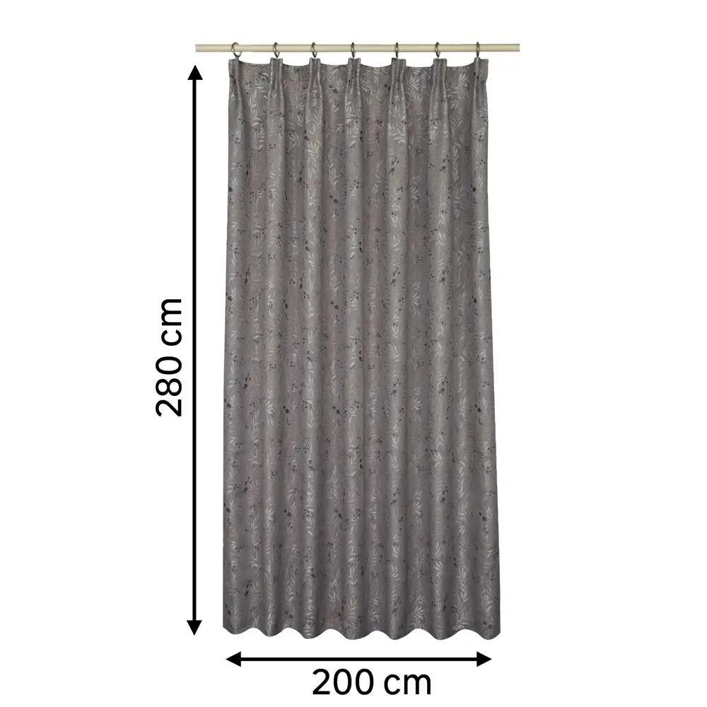 Штора на ленте Inspire Derio 200x280 см цвет серый 89343216 STLM-2151667  - Вид №2