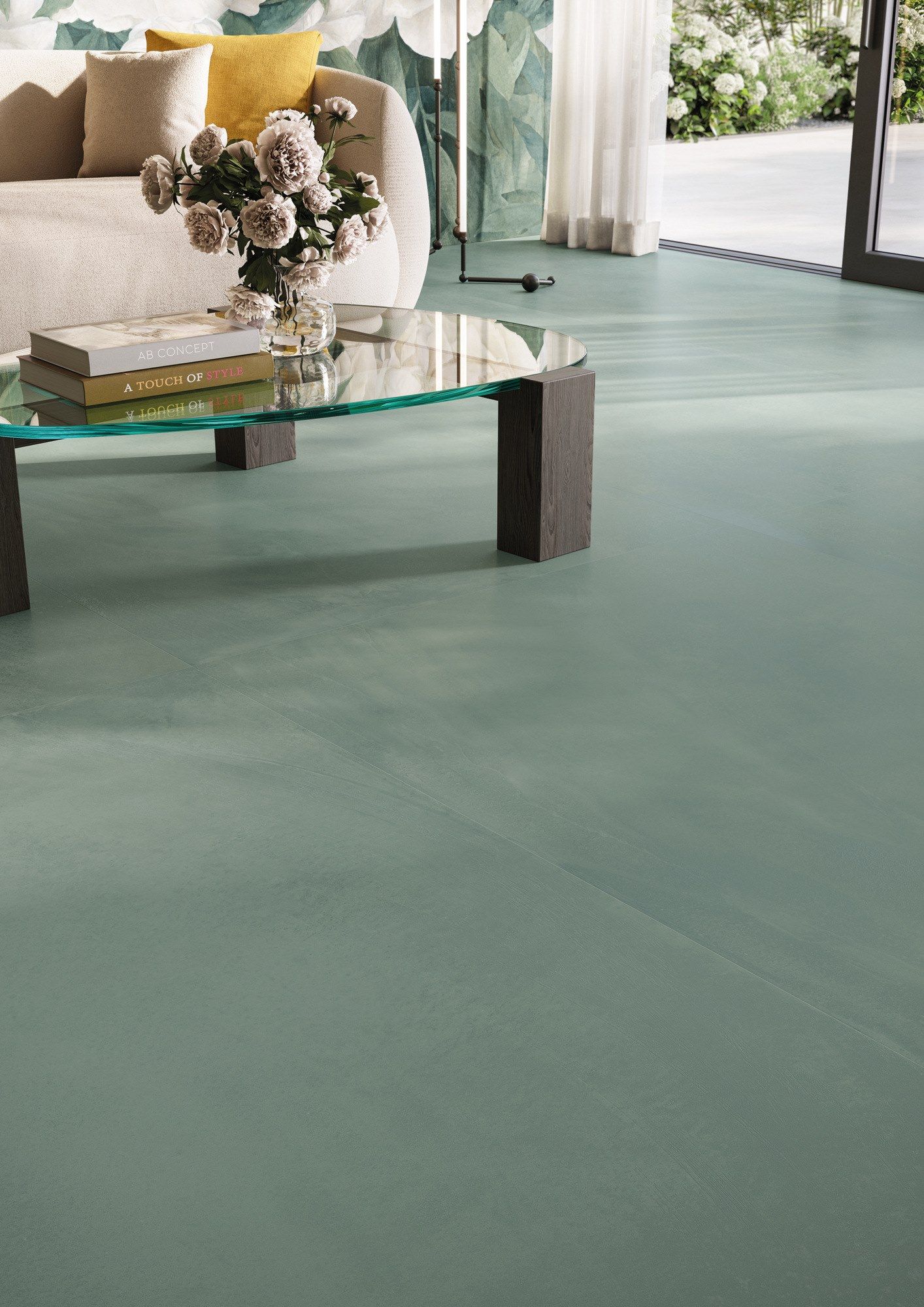 Напольное покрытие из керамогранита для внутреннего и наружного применения с эффектом смолы Ergon пигмент ARCH-00002726