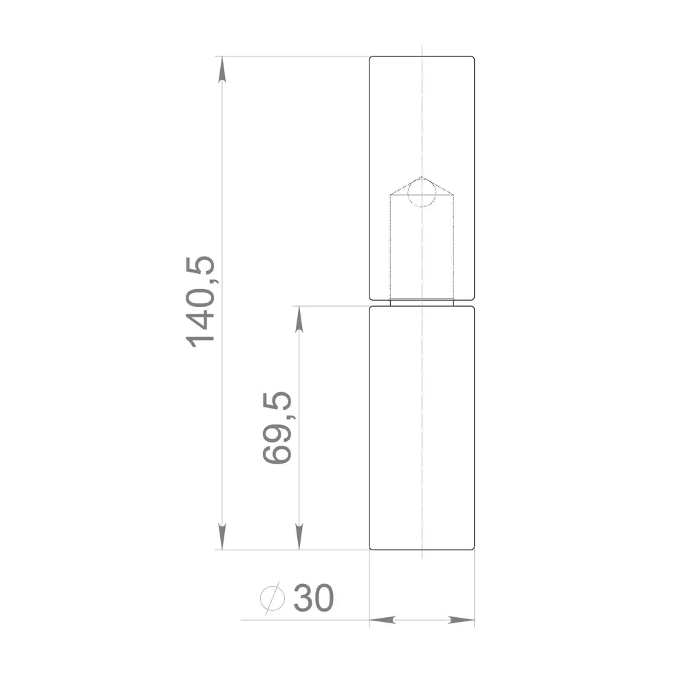 Петля гаражная с шаром 30x140 мм цвет черный Santreyd STLM-2176412 - Вид №4