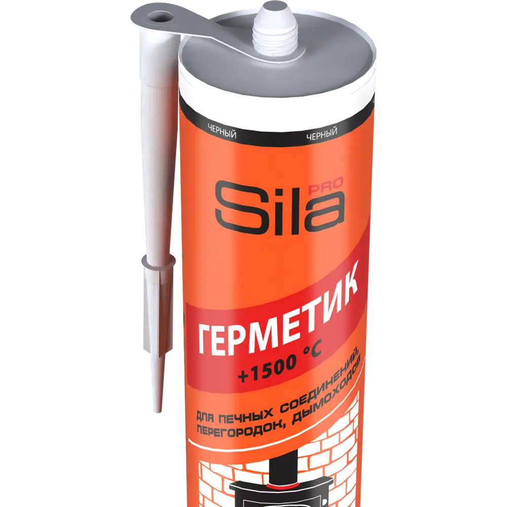 Термостойкий силикатный герметик SILA для печей и каминов 280 мл 89394310 STLM-1563110 - Вид №1