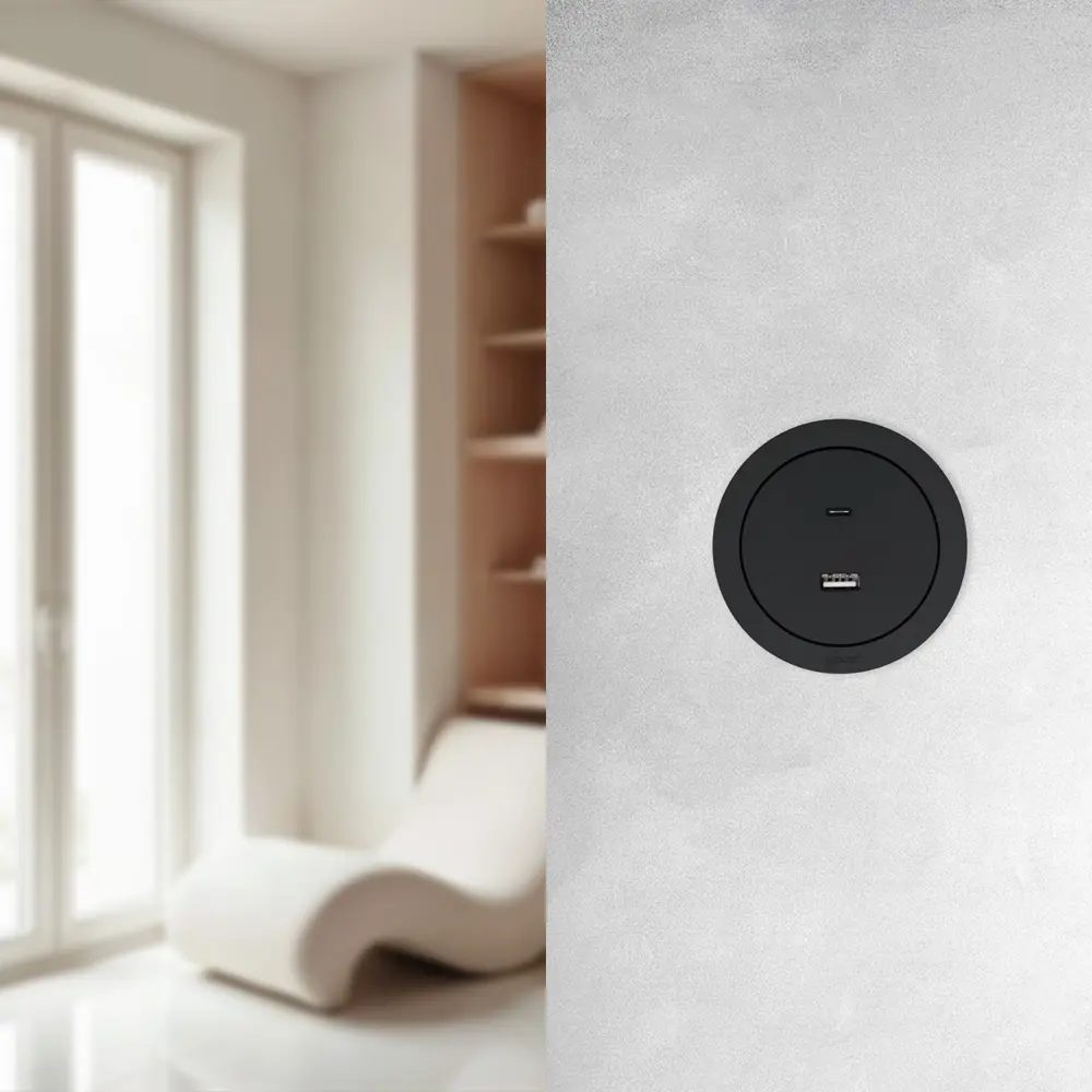 Розетка TC+USB встраиваемая Osen цвет черный LEZARD STLM-2037905 - Вид №5