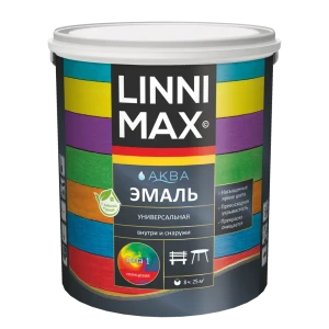 89379705 Эмаль универсальная Linnimax Аква глянцевая цвет белый база 1 2.5 л STLM-1418496