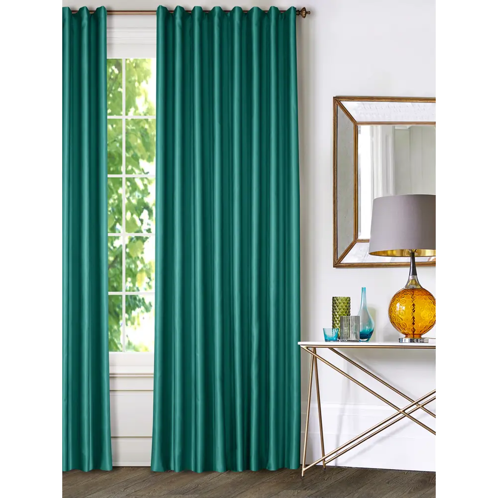 Штора на ленте Лотос 200x280 см цвет морская волна MIAMOZA STLM-2106361 - Вид №3