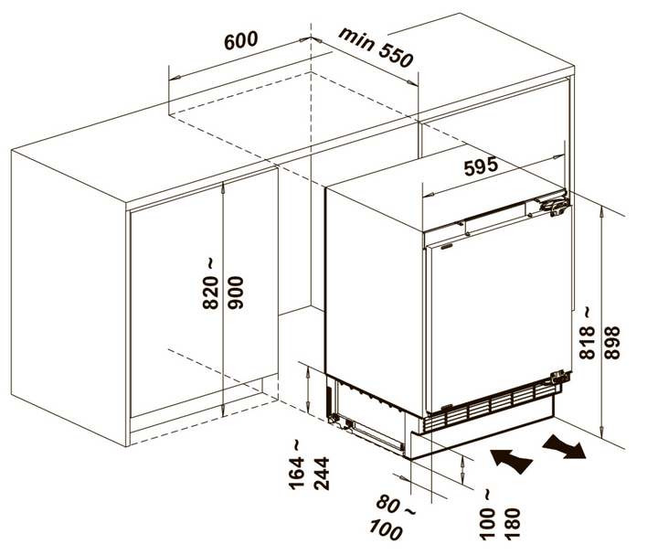9901779 Встраиваемый холодильник без морозильника  LEX RBI 102 DF STDN-0032284 - Вид №11