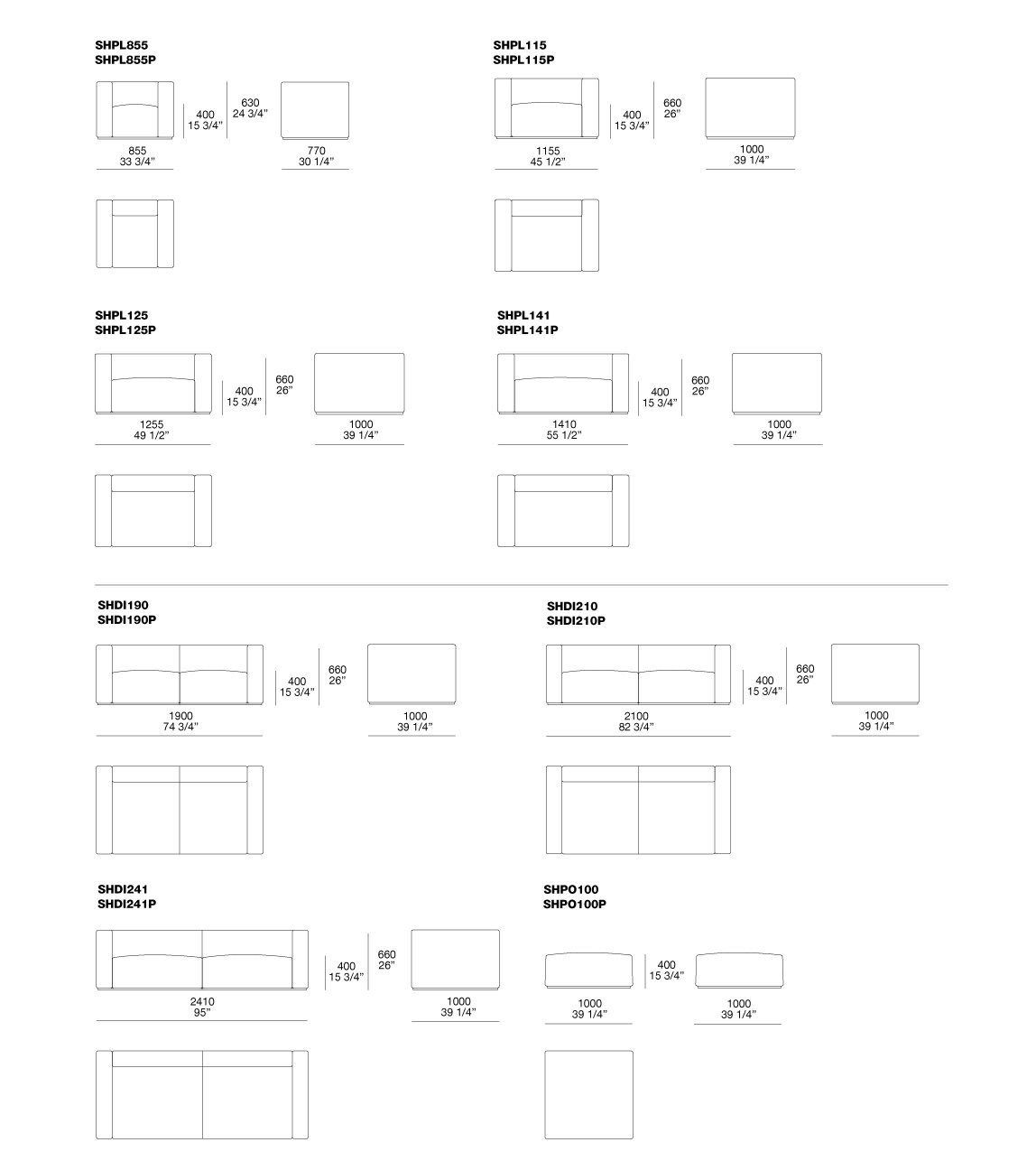 Съемный диван из ткани Poliform ARCH-00065384 - Вид №2