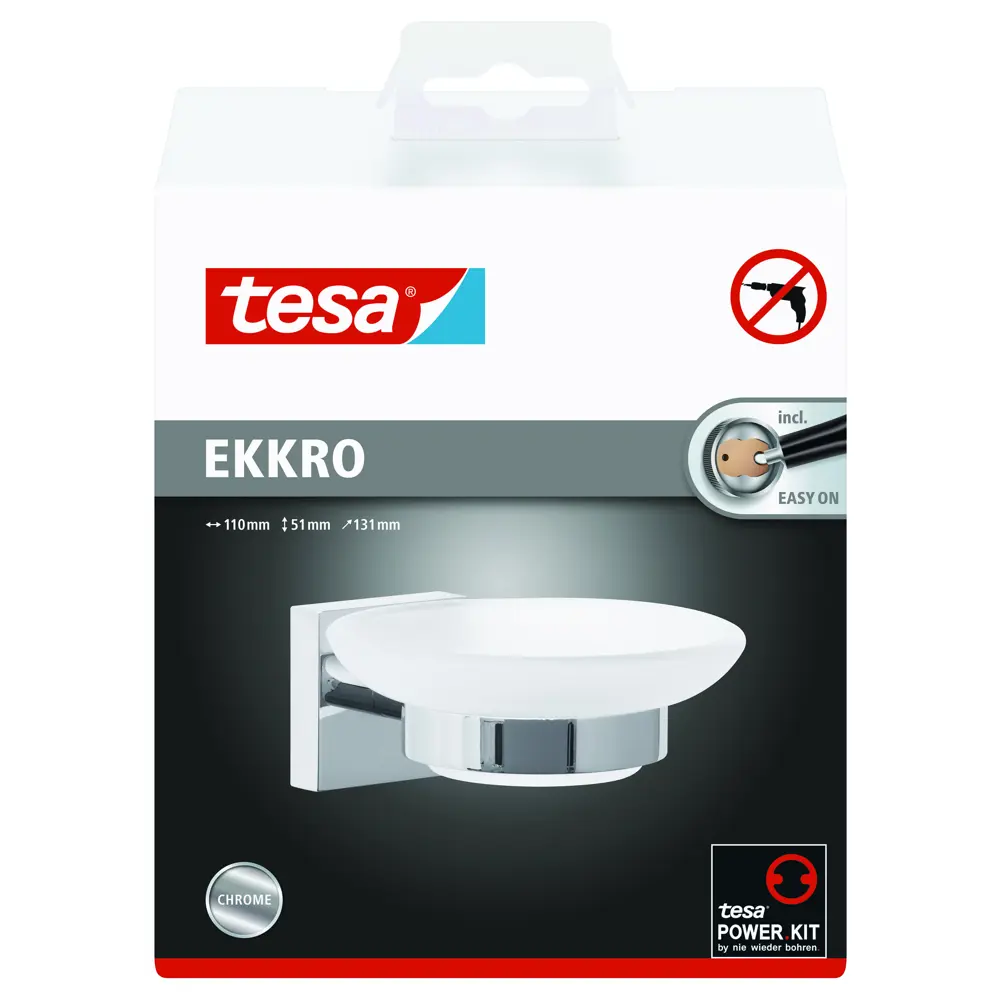 Мыльница Tesa Ekkro стекло цвет серебристый Прямоугольный STLM-2212563 - Вид №4
