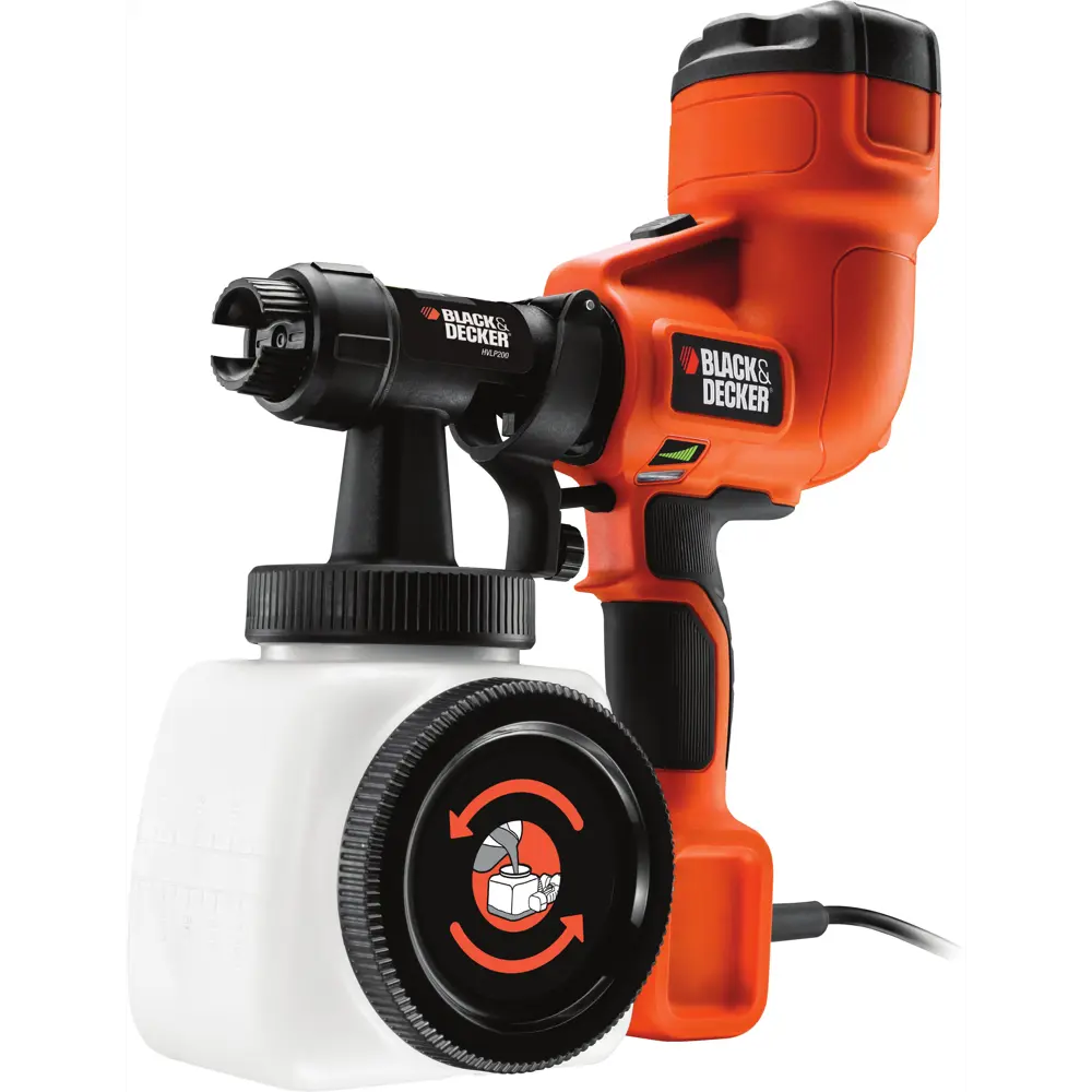 Краскопульт сетевой Black + Decker HVLP200 B D, 400 Вт, 340 мл/мин STLM-2115457
