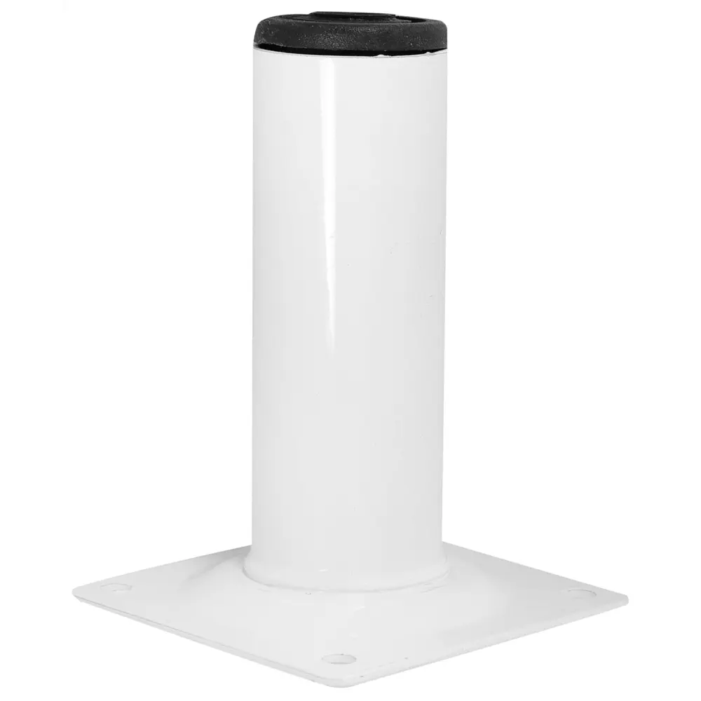 EDSON Круглая мебельная ножка белая 10 см с крепежной пластиной 82754078 STLM-0035469 - Вид №1