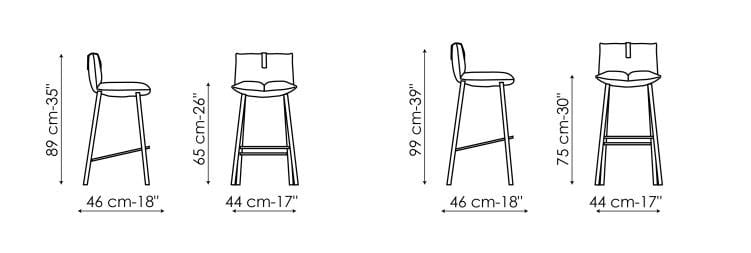 Высокий стул из ткани BONALDO Pil ARCH-00024965