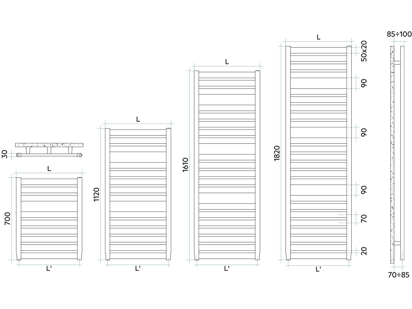 Стальной радиатор для ванной комнаты Irsap Парус ARCH-00114077 - Вид №4