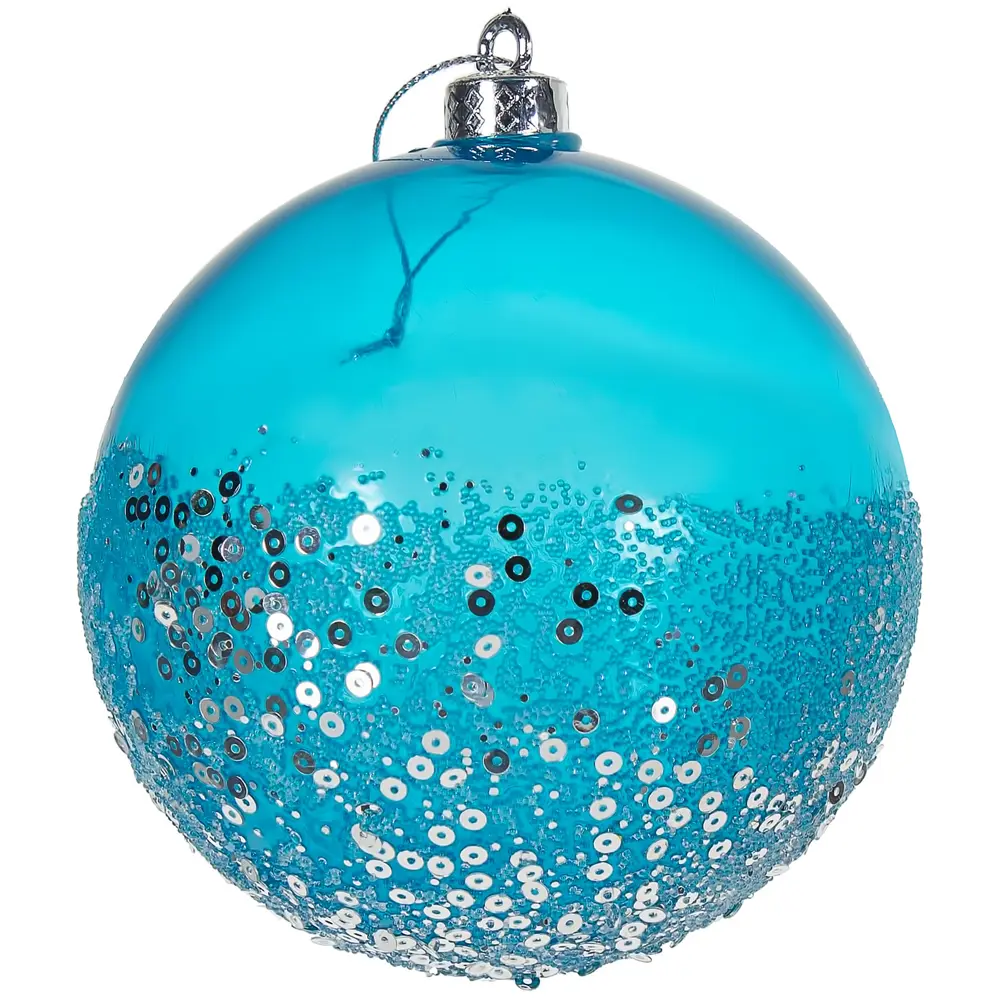 Шар ёлочный «С блёстками» 10 см, цвет синий Santreyd STLM-2018706