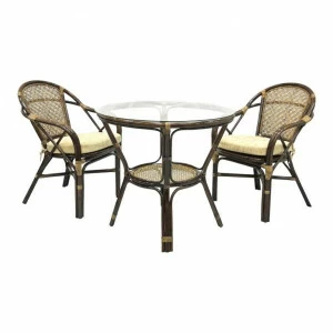 Мебель садовая бежевая, столик и кресла на 2 персоны Ellena-1 ЭКО ДИЗАЙН CLASSIC RATTAN 129624 Бежевый