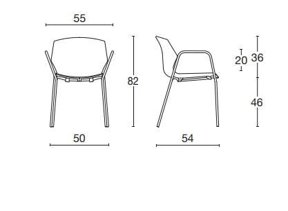 Полипропиленовый стул для конференций с подлокотниками Diemme No Frill ARCH-00112451 - Вид №4