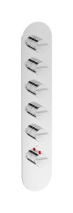 EUA512CCNHJ Комплект наружных частей термостата на 5 потребителей - вертикальная овальная панель с ручками Hey Joe IB Aqua - 5 потребителей
